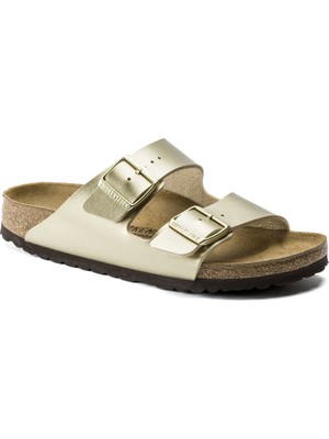 Birkenstock Kadın Terlik Altın Renk Suni Deri Casual Günlük Kullanım İçin Rahat Tasarım