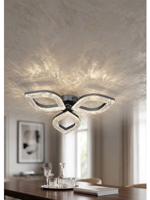 Lzy Avize Store Kristal Damla 3’lü Krom Modern Avize Seti - Salon, Mutfak, Antre ve Çocuk Odası Uyumlu