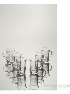 Paşabahçe Kulplu Çay Bardağı 6'lı Set Şeffaf Cam Desensiz 145 ml Hacim