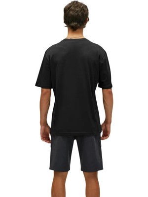 Bad Bear Title Oversize T-Shirt Siyah Baskılı Erkek Tişört