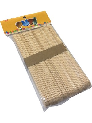 Puti Ahşap Geniş Dondurma Çubuğu Renksiz 50 Adet Abeslang 15 cm Uzunluk 1,8 cm En