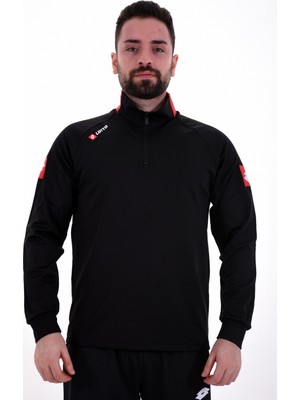 Lotto R8924 Joe Sweatshirt Erkek Kapüşonlu Düz Desenli Siyah Sezonluk Rahat Kesim
