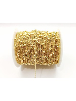 Yiğit Aksesuar 2 Metre Lak Kaplama Bileklik Kolye Halhal Zinciri Kararma Yapmaz Altın Renk