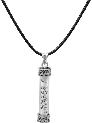 Tesbihname Yonca Yaprağı Detaylı Arapça Allah Yazılı Zarif Ip Zincirli 925 Ayar Gümüş Kadın Cevşen Kolye