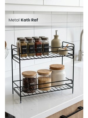 Orvila Çok Amaçlı Metal Katlı Raf |düzenleyici Mutfak Masa Üstü Baharat Malzeme Banyo Dolap Organizeri