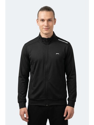 Slazenger Revolver Erkek Fermuarlı Dik Yaka Cepli Lacivert Sweatshırt