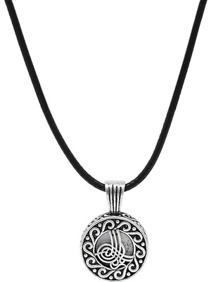 Tesbihname Kişiye Özel Isim Yazılı Üzeri Tuğra Temalı 925 Ayar Gümüş Cevşen Kolye