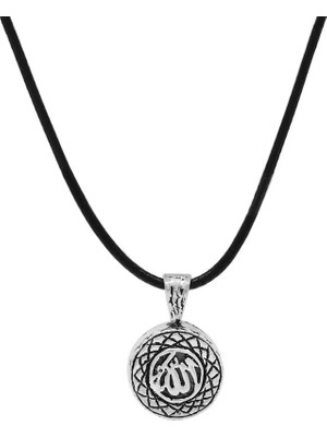 Tesbihname Kişiye Özel Isim Yazılı Üzeri Arapça Allah Yazılı 925 Ayar Gümüş Cevşen Kolye