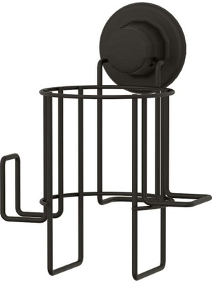 Tekno-tel Mat Siyah Vakumlu Fön Tutucu Fön Askısı Kolay Temizlik Özellikli 5 kg Kapasiteli DM262