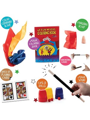 Twin Store 7 Parçalık Lüks Sihirbazlık Seti ( Defter-Mendilli Parmak-Deste-Iskambil-Sigara-Kaybol