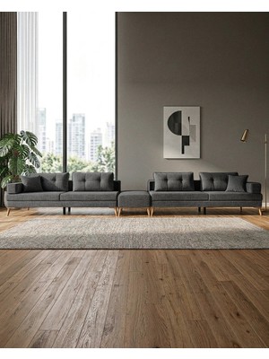 Velura Home & Living Zeri Lobi Koltuğu & Şark Köşesi - Antrasit 110