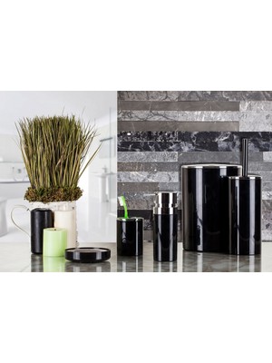 Primanova Lenox Siyah Banyo Seti Sert Parlak Malzemeden Üretilmiş Modern Tasarım