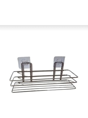 Modatools Banyo Rafı Düz Tekli Metal Vantuzlu 11466