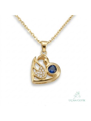Uçan Geyik Kuğu Tasarım Projeksiyonlu 100 Dilde Seni Seviyorum Kolye - Kadın Takı