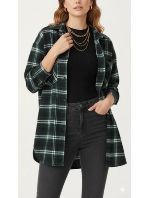 Paw Garage Kadın Christ Oduncu Gömlek, Oversize Geniş Kalıp