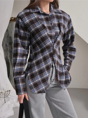 Paw Garage Kadın Louren Vatkalı Çapraz Kapama Ekose Gömlek, Oduncu Gömlek
