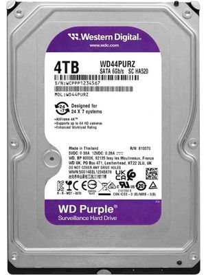 Wd Purple 4tb 5400RPM 128MB -WD44PURZ Fiyatı - Taksit Seçenekleri