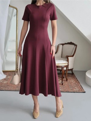 Paw Garage Kadın Çelik Interlok Kısa Kollu Gizli Fermuarlı Parçalı Elbise