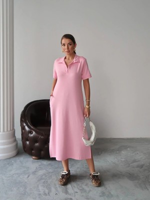 Paw Garage Kadın Penny Polo Yaka Cepli Elbise - Soft Modal Kumaş