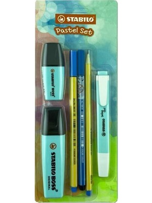 Stabilo Fosforlu Kalem (İşaret Kalemi) Boss Original 2-5 Mm Kesik Uç Tek Renk Pastel Set Mavi 70/113-6 (6 Lı Paket)
