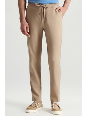 Hemington Pamuk Tencel Karışım Bej Rengi Relax Fit Yazlık Jogger Pantolon