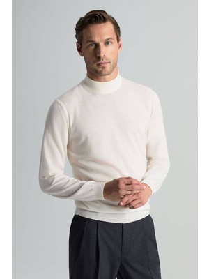 Hemington Lupetto Yaka Merino Yün Ekru Triko