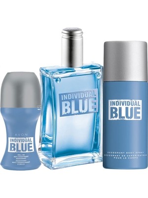 Avon İndividual Blue EDT 100 ml Erkek Parfüm Seti Çiçeksi Oryantal Koku ile Etkileyici