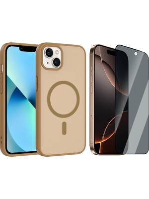 Vendas Apple iPhone 14 / iPhone 13 Kılıf M-Safe Şarj Özellikli Zore Babet Kapak + Hayalet Ekran Koruyucu