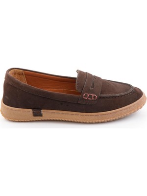 Bambi Kahve Hakiki Deri Kadın Loafer Ayakkabı K01045050401