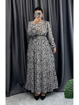 Nisum Moda Şifon Desenli Elbise