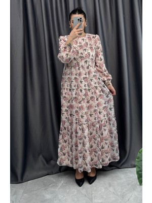 Nisum Moda Şifon Desenli Elbise