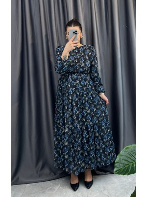 Nisum Moda Şifon Desenli Elbise