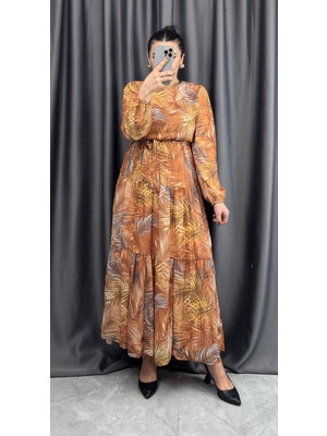 Nisum Moda Şifon Desenli Elbise