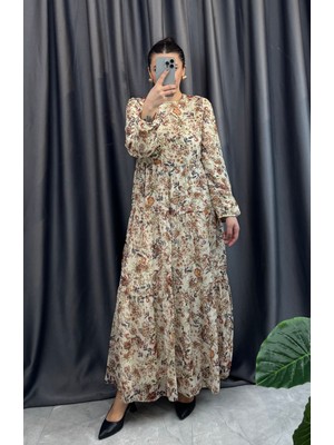 Nisum Moda Şifon Desenli Elbise