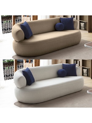 Eymense Roma Koltuk Takımı 3+3 Beyaz Vizon