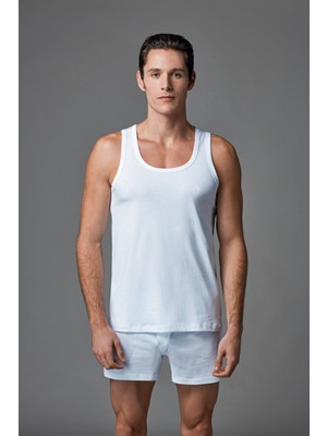 Eros Erkek 2'li Penye Atlet Beyaz ES011520 %100 Pamuk XL Yazlık Kullanıma Uygun Rahat Kesim