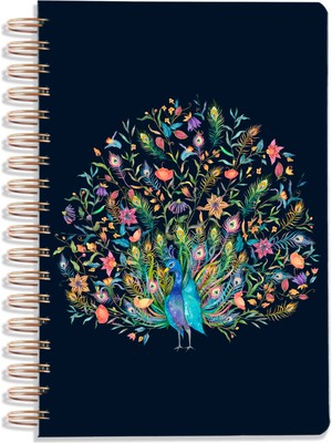 Maruf Book A5 Tavus Kuşu Desenli Süresiz Akademik Planlayıcı 2 Adet Lastikli Ajanda