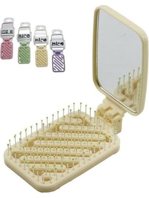 Yvz Store ® Dikdörtgen Katlanır Aynalı Tarak – Çocuk ve Yetişkin Kullanımı Için | Çanta Boy, Taşınabilir, Ergonomik Plastik Tarak (17,5 Cm) – Katlanır Ayna ve Delikli Tasarım Karışık Renk