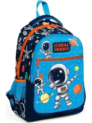 Yvz Store Üç Gözlü Erkek Çocuk Ilk ve Orta Okul Çantası - Lacivert Mavi Astronot