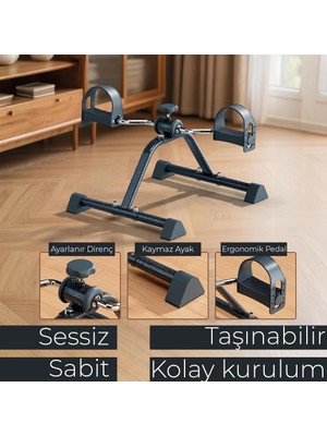 Relaxus Mini Pedal Egzersiz Kondisyon Bisikleti Taşınabilir Dirençli Ev Aleti El ve Ayak Pedallı Spor Cihazı