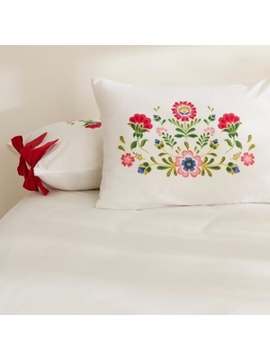 Yvz Store %100 Pamuk 2'li Yastık Kılıfı Pudra