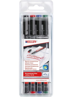 Yvz Store Edding 4 – 143 – 4 Ohp-Marker 143 B, Kalıcı, 1 – 3 Mm, Çeşitli