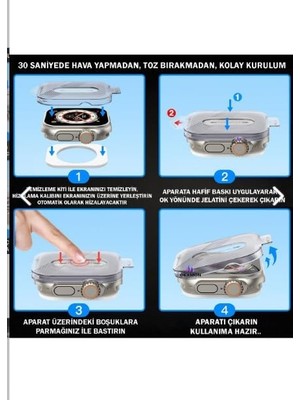 Esplendor Store Teknosepetim Aparatlı Ultra 49 mm Cam Ekran Koruyucu Otomatik Kolay Uygulama Aparatlı Hizalamalı Tam Kaplayan 49MM Ekran Koruyucu Watch Ultra 2