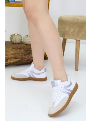 Emax Kadın Sneaker Günlük Spor Ayakkabı Casual Retro Bağcıklı Kaymaz Taban Ortopedik Trend Model