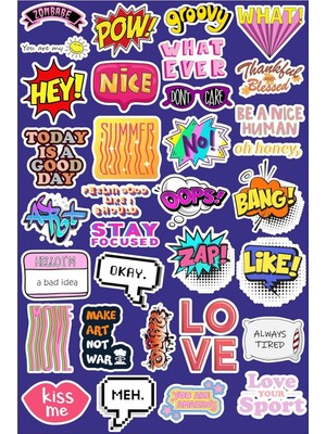 Esplendor Store Eğlenceli Ifadeler Seri 4 Telefon Laptop Notebook Tablet Defter Matara Stiker Etiket
