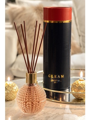 English Home Gleam Çubuklu Oda Kokusu 200 ml Altın Renkli Cam ile Eviniz İçin Şık ve Modern
