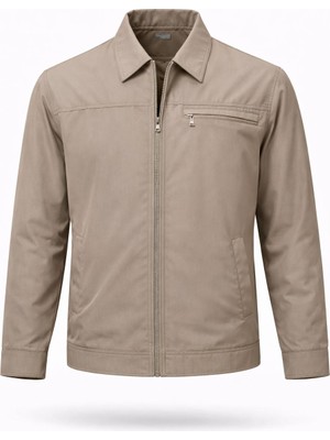 Regos Erkek Vizon Battal Boy Klasik Yakalı Ince Yazlık Mevsimlik Mont