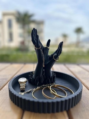 Esplendor Store Çok Amaçlı Dekoratif Tabak (Siyah)