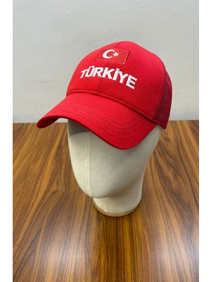 Hamze Türkiye Bayrak Nakışlı Fileli Unisex Beyzbol Cap Şapka