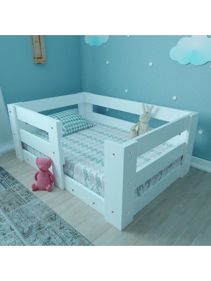 Ninnimo Trend Montessori MDF Karyola 70x130 cm Beyaz Renk Minimalist Tasarım ile Şık Görünüm